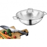 POÊLE WOK KORKMAZ AVEC COUVERCLE PERLA 28 X 8,5CM INOX (A1519)