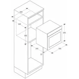 FOUR ENCASTRABLE CANDY 68 LITRES INOX (FCE825VX)