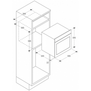 FOUR ENCASTRABLE CANDY 68 LITRES INOX (FCE825VX)