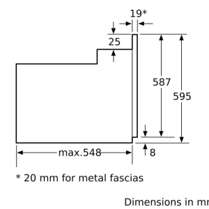 FOUR ENCASTRABLE BOSCH 60CM 66L INOX (HBN211E4)