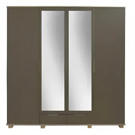 PENDERIE CAPRI SOTUFAB 4 PORTES CHÊNE BRUT / MOKA