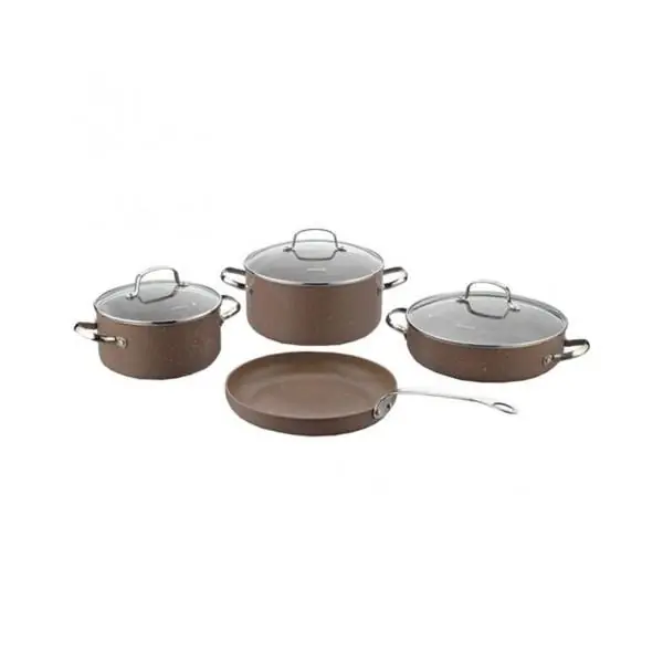 SET KORKMAZ DE 7 PIÈCES CÉRAMIQUE MARRON (A1287)