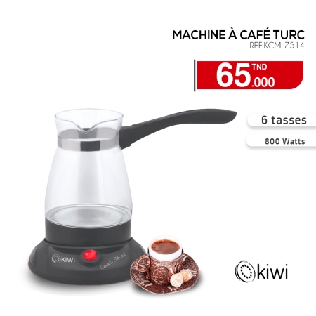 MACHINE À CAFÉ TURC EN VERRE KIWI (KCM-7514)