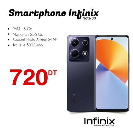 SMARTPHONE INFINIX NOTE 30 - 8GO - 256GO - NOIR/BLEU