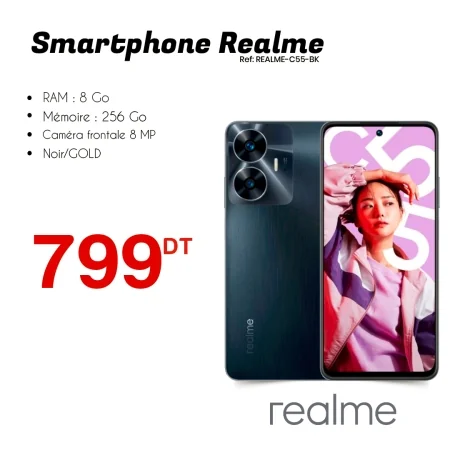 SMARTPHONE REALME C55 - 8 GO - 256 GO - NOIR/GOLD