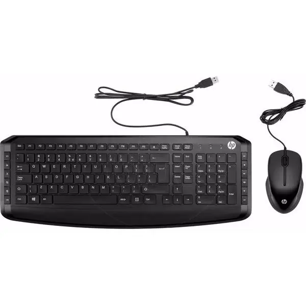 ENSEMBLE CLAVIER + SOURIS HP 200 FILAIRE AZERTY NOIR (9DF28AA)