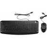 ENSEMBLE CLAVIER + SOURIS HP 200 FILAIRE AZERTY NOIR (9DF28AA)