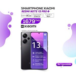 SMARTPHONE XIAOMI REDMI NOTE 13 PRO+ 5G 8GO 256GO NOIR (REDMI-N13PRO/PLUS-8/256-MBK)