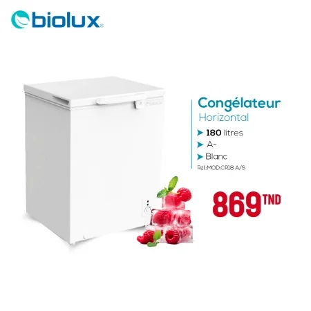 CONGÉLATEUR BIOLUX 180 LITRES BLANC (MOD.CR18 A/S)