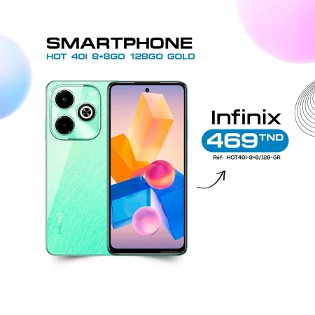 SMARTPHONE INFINIX HOT 40I 8+8GO 128GO GOLD (HOT40I-8+8/128-GD)