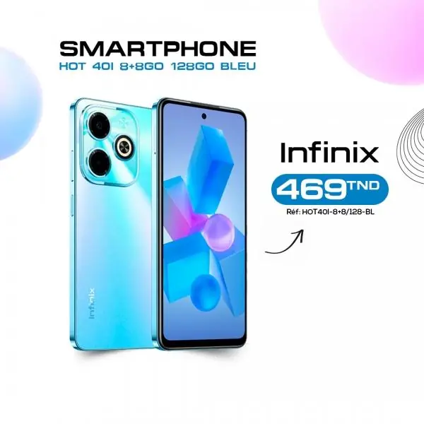 SMARTPHONE INFINIX HOT 40I 8+8GO 128GO BLEU (HOT40I-8+8/128-BL)