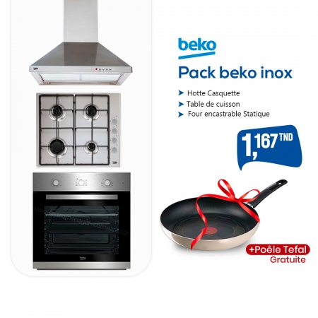 PACK ELECTROMENAGER BEKO INOX + CADEAU