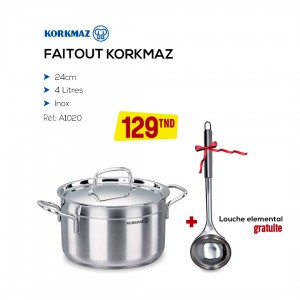 FAITOUT KORKMAZ A1020 24CM (A1020) + LOUCHE ELEMENTAL INOX (670433)