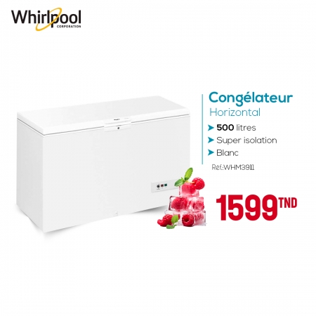 CONGELATEUR WHIRLPOOL 500 LITRES BLANC (WHM3911)