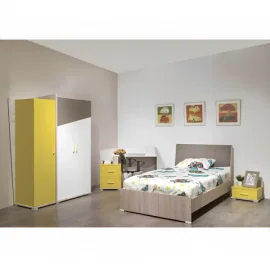 CHAMBRE JUNIOR STONE SOTUFAB  JAUNE/MOKA (CHE23JN/MK000)