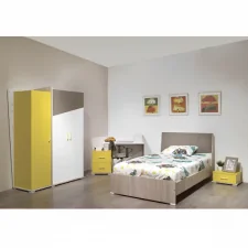 CHAMBRE JUNIOR STONE SOTUFAB  JAUNE/MOKA (CHE23JN/MK000)