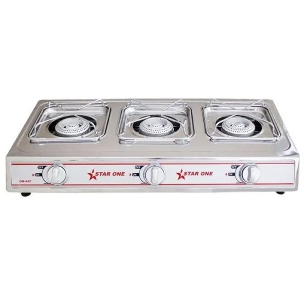 Réchaud à Gaz STARONE OM-K07 3 Feux - Inox